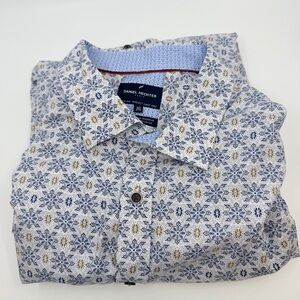 Daniel Hechter Paris Modern Fit Geometric Print Button-Down Shirt 4XL